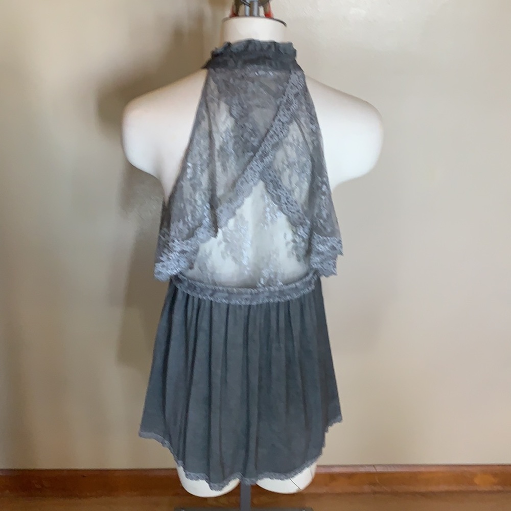POL Front Button Closure Ruffle Detail Halter - Picture 10 of 12